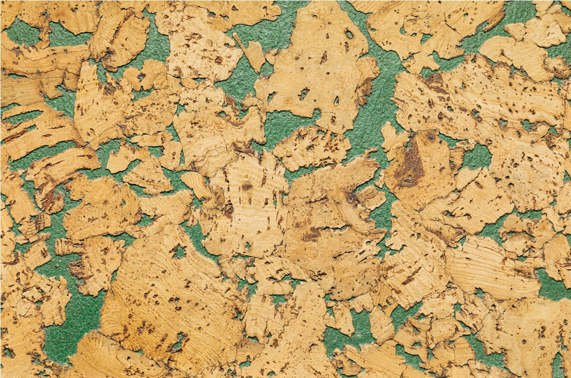 close up of cork acoustic insulation material for floors and walls