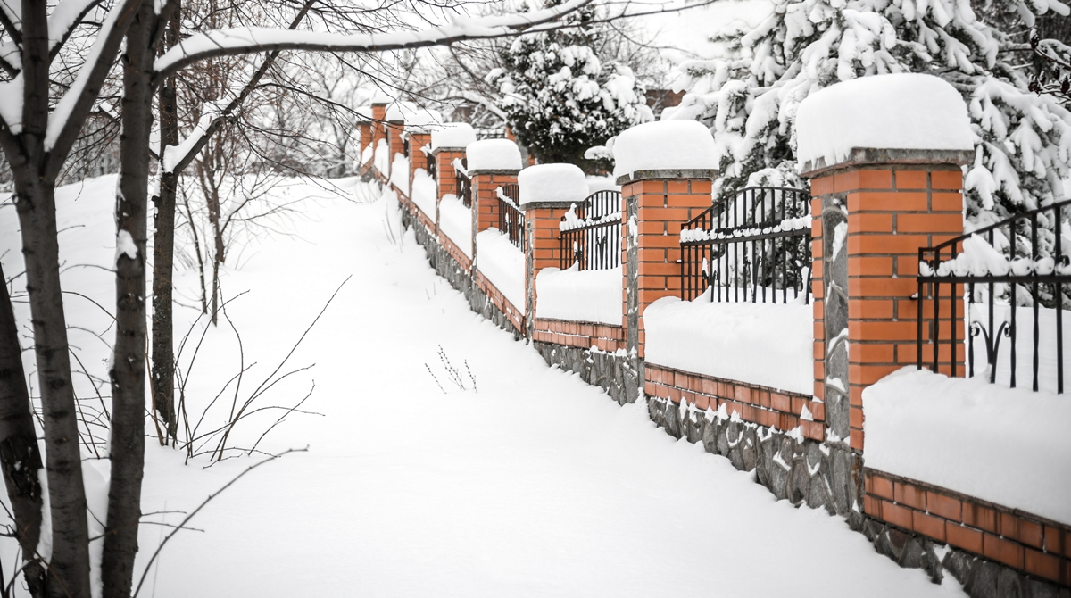 fence under snow