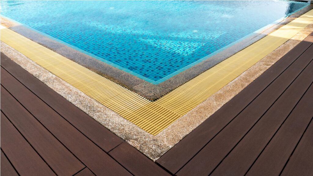 clean water swimming pool in the condominium roof top view,
