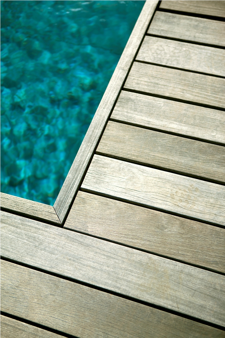 pool wooden terrace