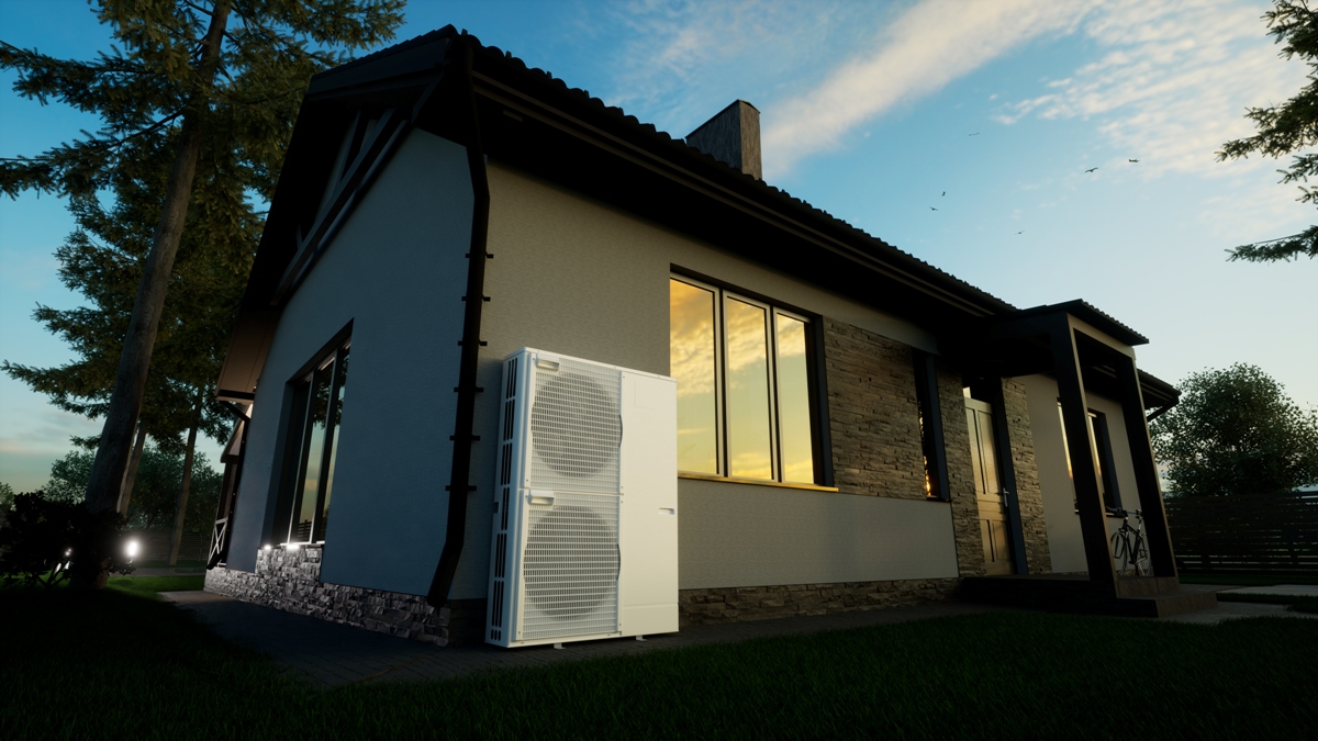 heat pump of air water technology for the home.