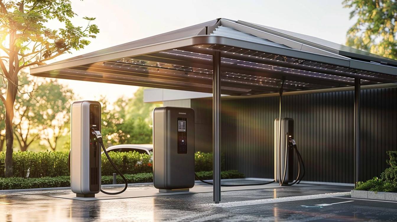 Borne de recharge solaire pour carport