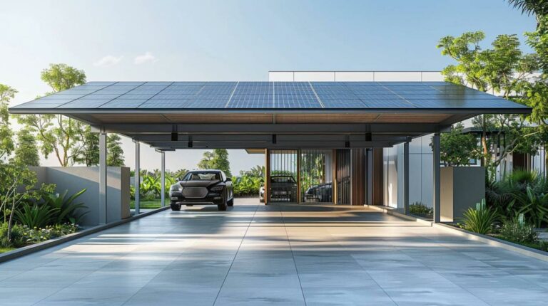 Maximisez votre espace extérieur avec des carports solaires hybrides