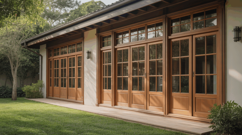 maison bois fenetre jardin